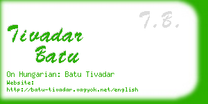 tivadar batu business card